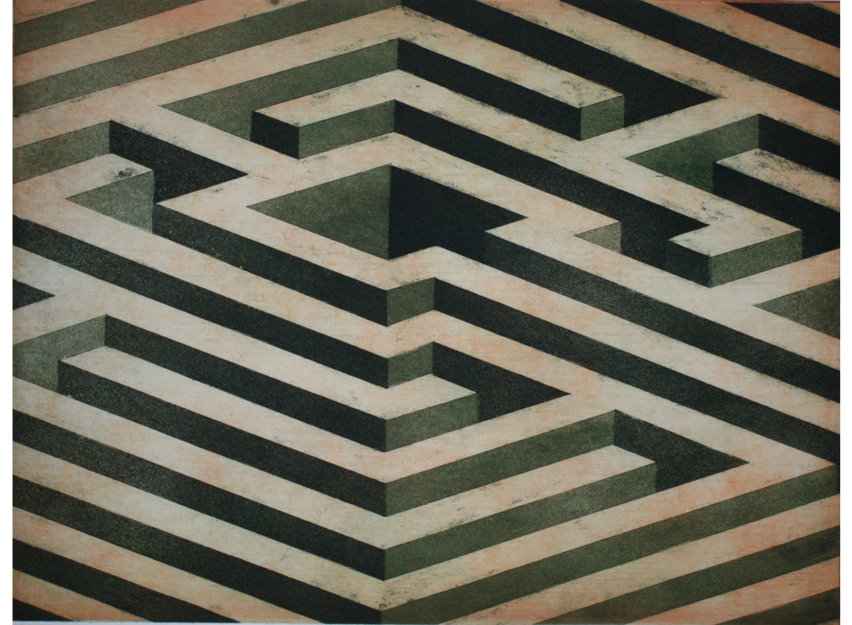 Chartres-Labyrinth / 2005 / Radierung, Aquatinta von 2 Platten / 30 x 40 cm
